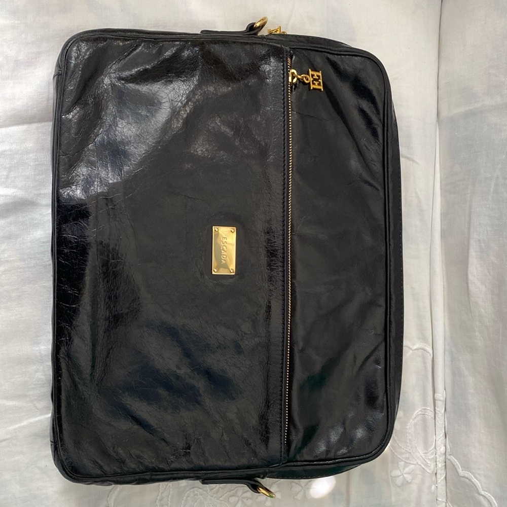 Escada leather briefcase made in Italy